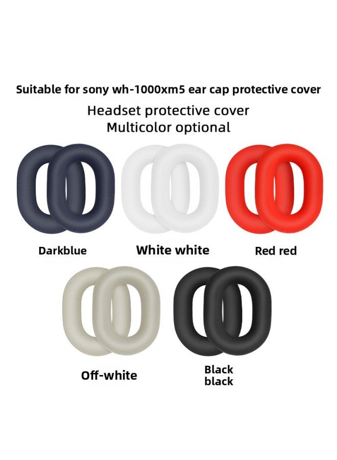 For Sony Sony WH-1000XM5 Headset Ear Cap Pullover Beam Cover Case Three-piece Silicone Protective Cover-color:Black Three-piece Suit-Model:Sony WH-1000XM5 - Image 3